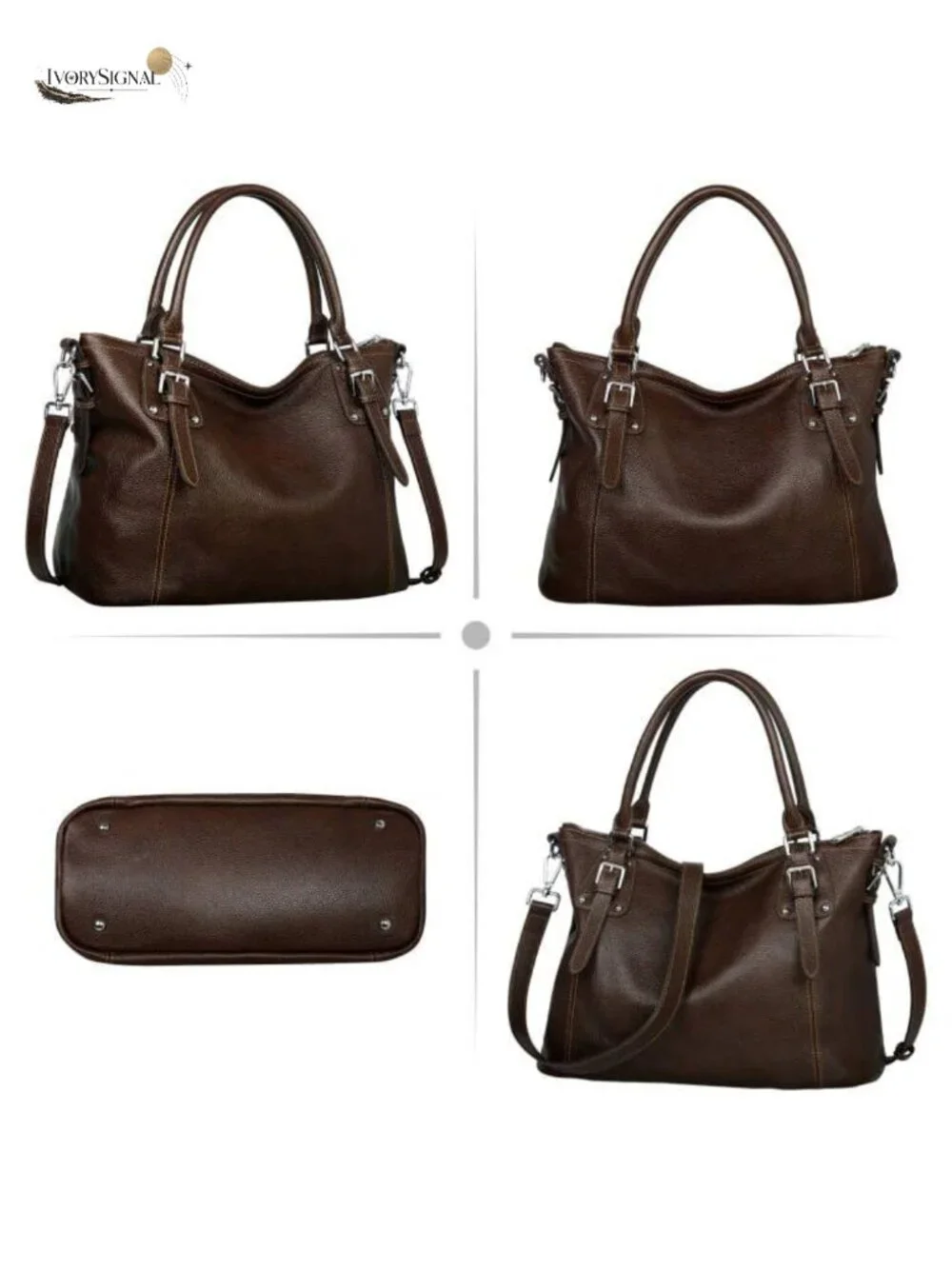 Leather Tote Handbag Shoulder Bag Top Handle Satchel Women